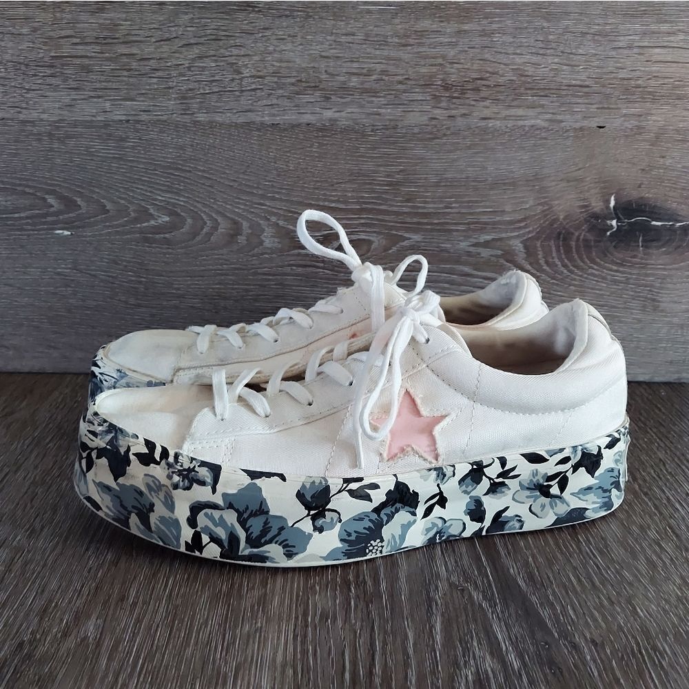Converse One Star Platform OX Women's Shoes Egret-Storm Pink-Black Size 9 - Picture 4 of 13